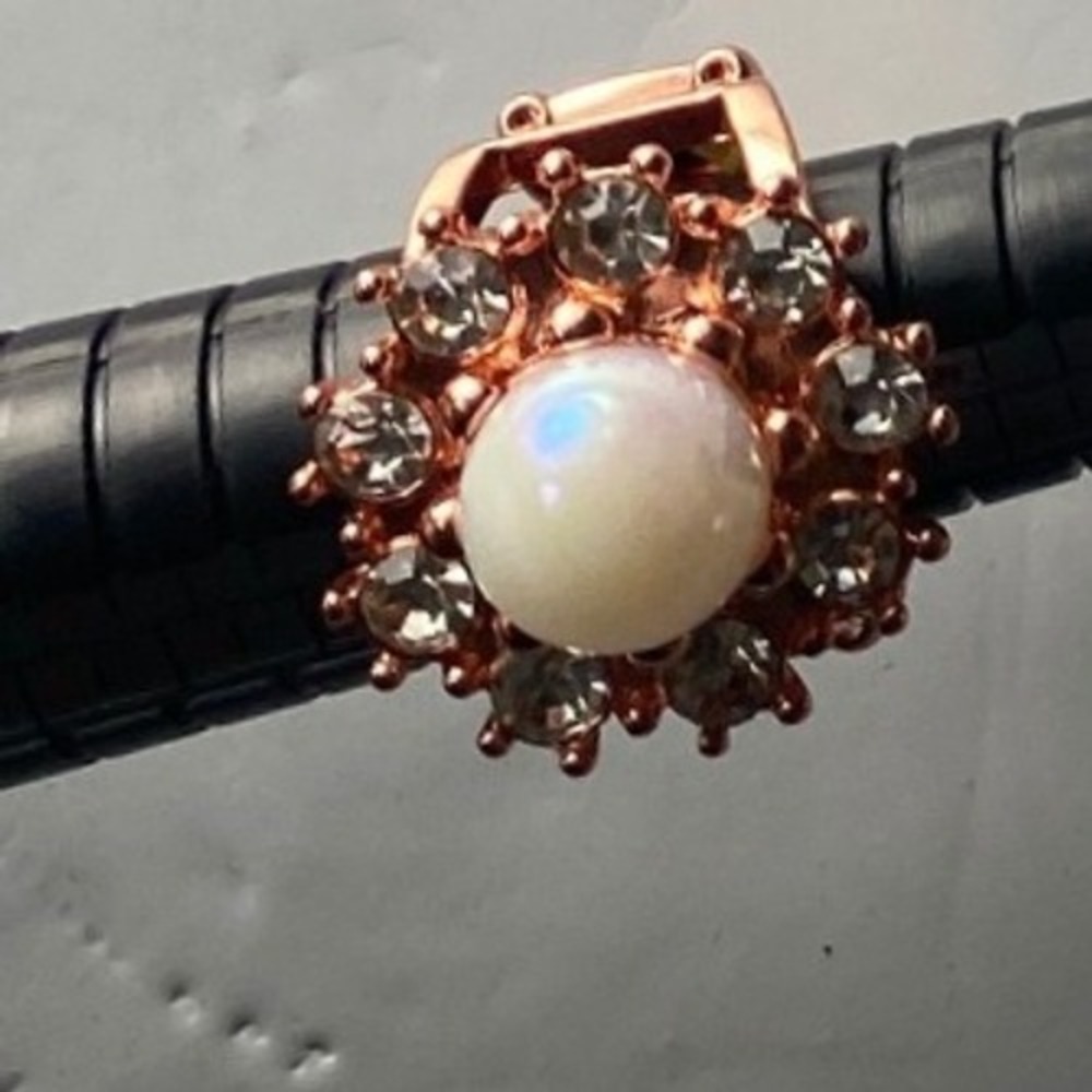 Copper Tone Chain Link Stretchy Statement Ring Women's Fashion Jewelry